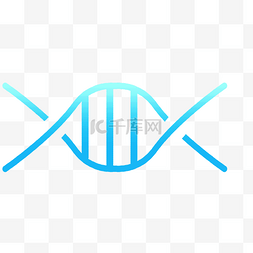 DNA双螺旋图片_可爱蓝色DNA矢量图