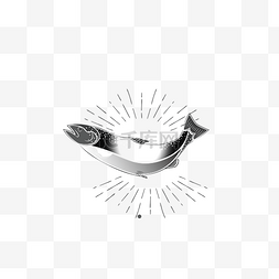 鱼丸logo图片_手绘被阳光下跳跃的鱼