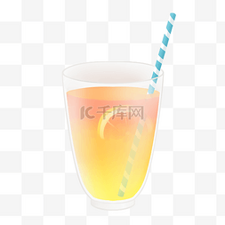 夏季饮品鸡尾酒柠檬汁果汁插画