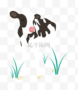 六一儿童节黑白图片_手绘奶牛装饰元素