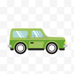绿色的小汽车插画
