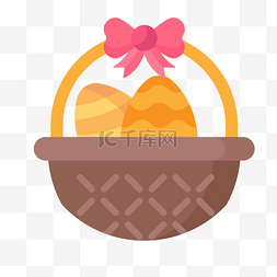 装鸡蛋的篮子矢量插画PNG