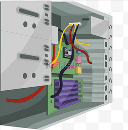 电脑主机内部矢量图