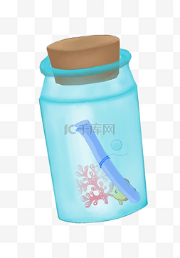 红珊瑚图片_红珊瑚蓝色漂流瓶