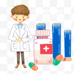 红十字协会图片_手绘绿色的药物插画