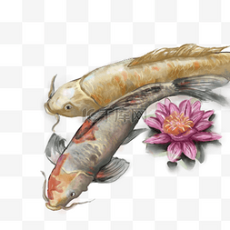 卡通鱼中国风双鱼古典