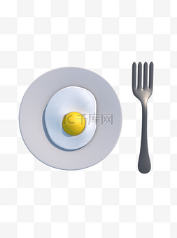 食品买二送一图片_美味煎蛋食物俯瞰食品装饰叉子盘