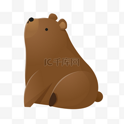 可爱棕熊图片_剪纸风格的可爱棕熊