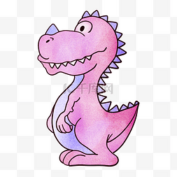 尾巴长图片_紫色的小恐龙