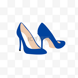 蓝色高跟鞋女鞋时尚元素