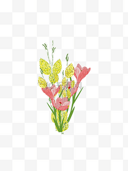 手绘花朵花朵图片_手绘风卡通写实花卉