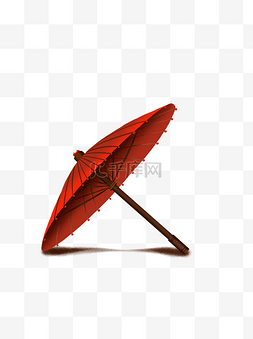 分层psd图片_中国风手绘古风红伞分层可商用素