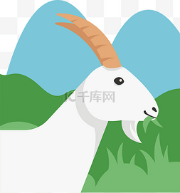 青山背景图片_手绘的卡通山羊背景