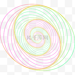 几何线条曲线图片_唯美彩色螺旋线条图案元素