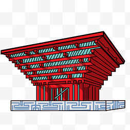 世博会地标建筑插画