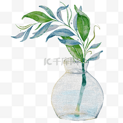 植被设计图片_插画风格水彩植物树叶