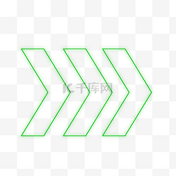 箭号图片_绿色发光指向箭头