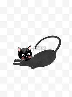卡通黑猫元素设计可商用元素