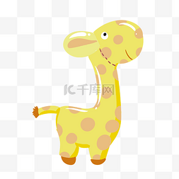 可爱毛绒玩具图片_可爱的玩具长颈鹿插画