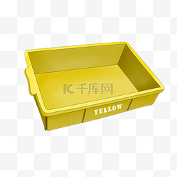 黄色收纳盒箱子插画