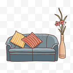 地毯沙发椅图片_简约沙发插画PNG免抠素材