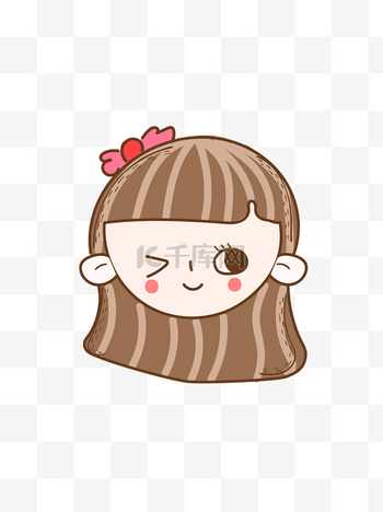 卡通可爱手绘女生人物头像矢量元素