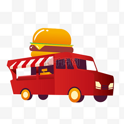汉堡包快餐车矢量素材