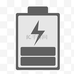 黑白手绘充电中安卓电池素材