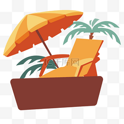 太阳伞图片_沙滩乘凉椅沙滩风景