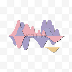 手绘假山图片_矢量手绘剪纸假山