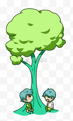 植树节植物植树人物卡通