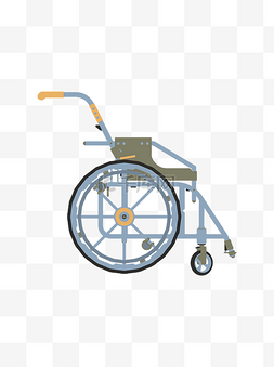 简约扁平卡通医疗辅助轮椅元素