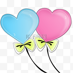 粉色少女心背景图片_手绘绑着蝴蝶结的告白气球png图