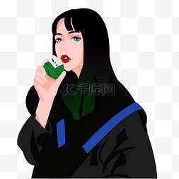 端午节少女插画矢量图