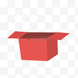 纸盒礼物图片_打开的红色纸盒卡通png素材