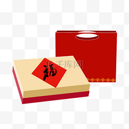 花纹礼物礼物图片_春节年货糖茶礼盒中式传统红色礼