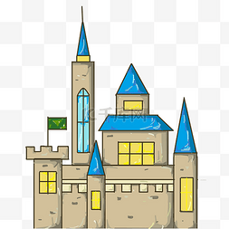 建筑城堡手绘插画