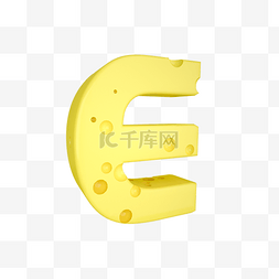 e字母创意图片_C4D创意奶酪字母E装饰