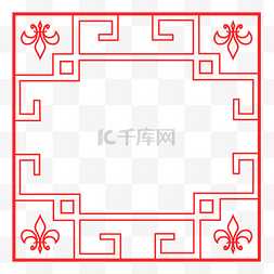 红简约大气图片_中国风简约大红正方形边框