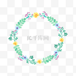 手绘花环图片_矢量手绘花边花环