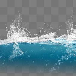 动感水浪蓝色水元素