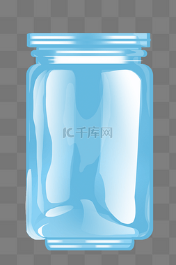 透明玻璃玻璃图片_蓝色玻璃瓶子插画