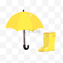 雨伞和雨鞋png