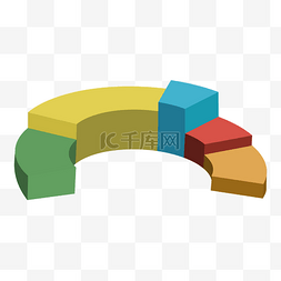 商务矢量数据分析立体台阶环形