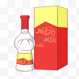 元旦图片_手绘新年美酒插画