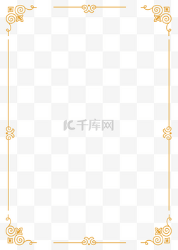 金色边框纹理元素图片_中国风矩形金色边框
