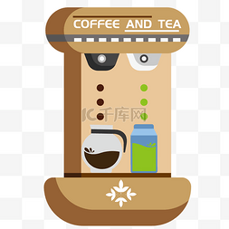 咖啡机图片_黄色饮料机咖啡饮料茶饮料简约扁