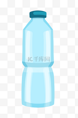 水桶中的瓶子图片_卡通手绘蓝色瓶子插画