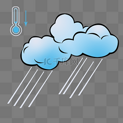 大雨图片_气温骤降大雨天气插画