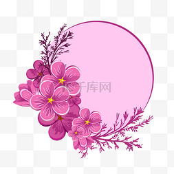 粉红色桃花主题边框